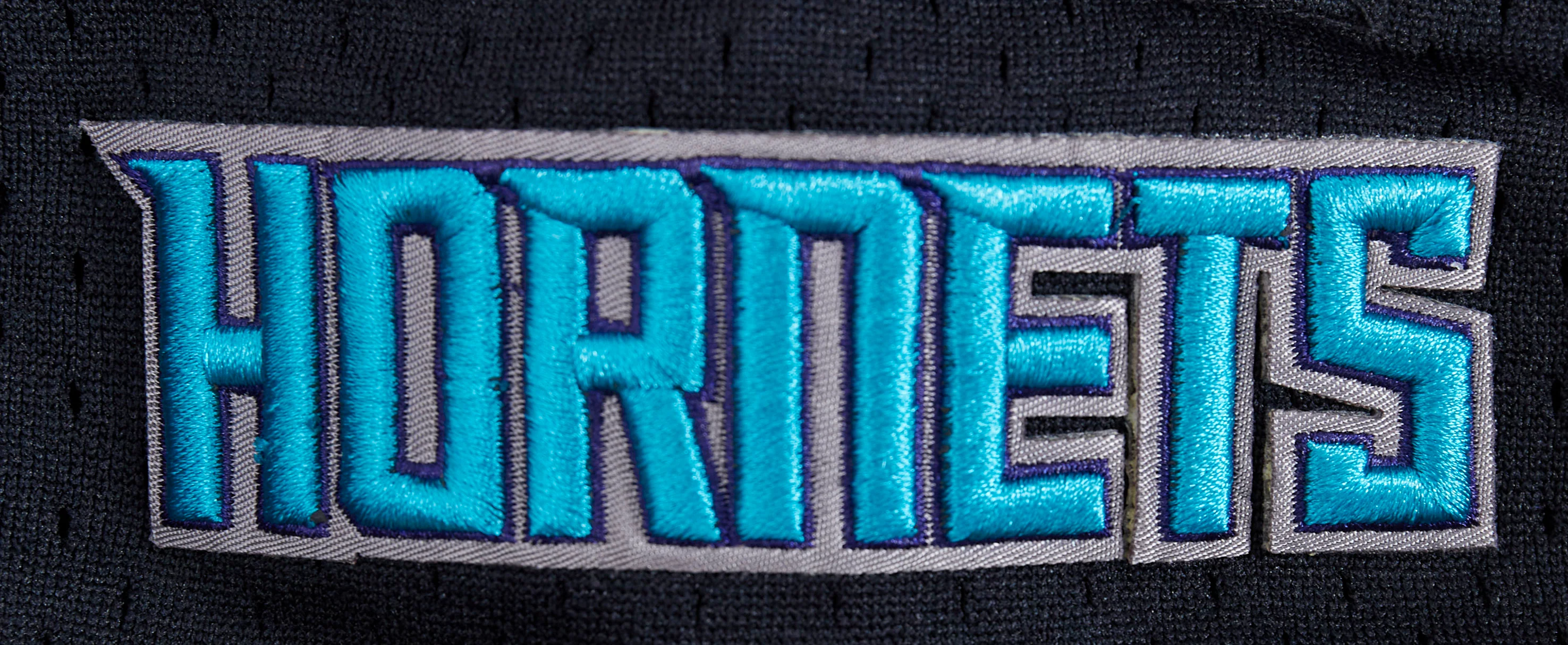 NBA CHARLOTTE HORNETS SCRIPT TAIL MEN'S DOUBLE KNIT 2.0 SHORT (GRAY/BLACK) - Image 8