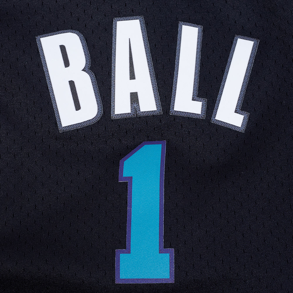 NBA CHARLOTTE HORNETS LAMELO BALL #1 MESH SHORT (BLACK) - Image 6