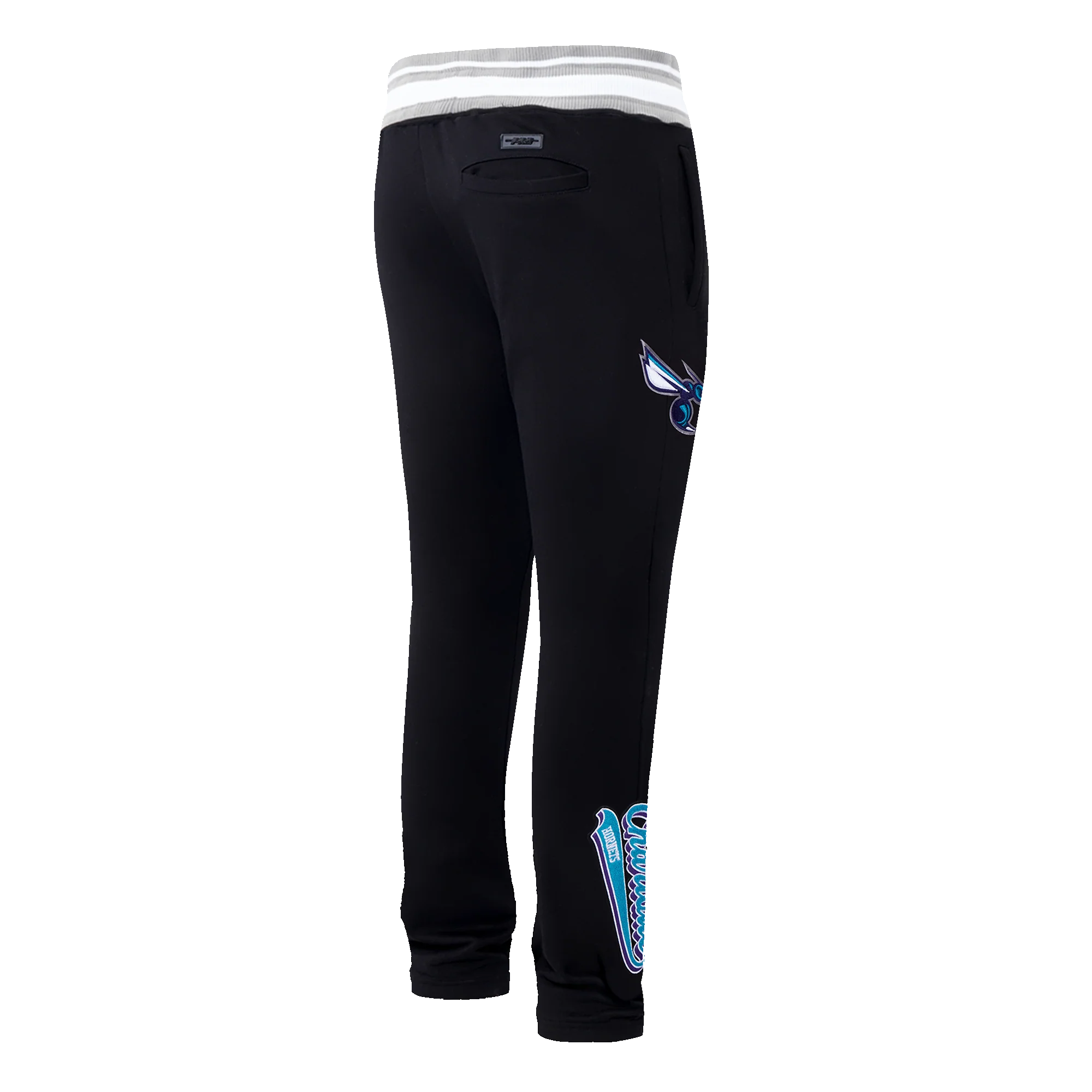 NBA CHARLOTTE HORNETS SCRIPT TAIL MEN'S RIB FLEECE SWEATPANT (BLACK/GRAY) - Image 11