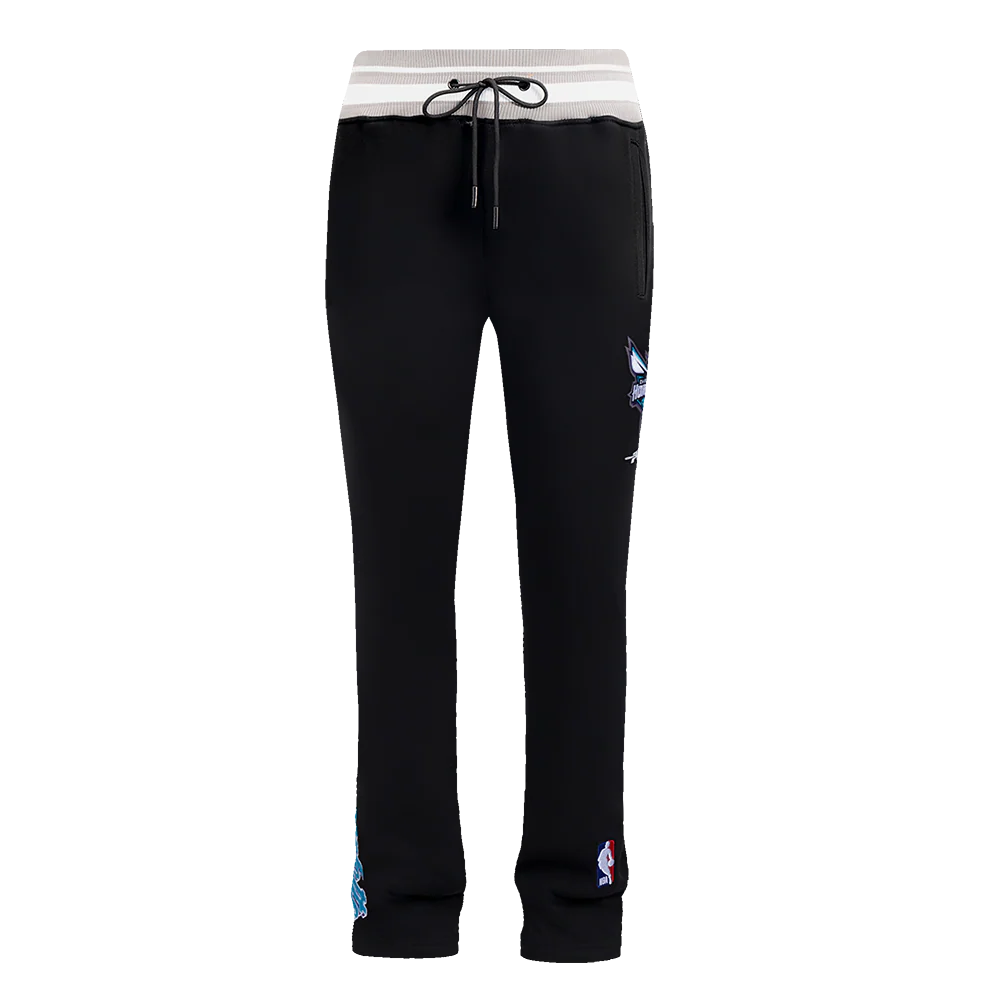 NBA CHARLOTTE HORNETS SCRIPT TAIL MEN'S RIB FLEECE SWEATPANT (BLACK/GRAY) - Image 2