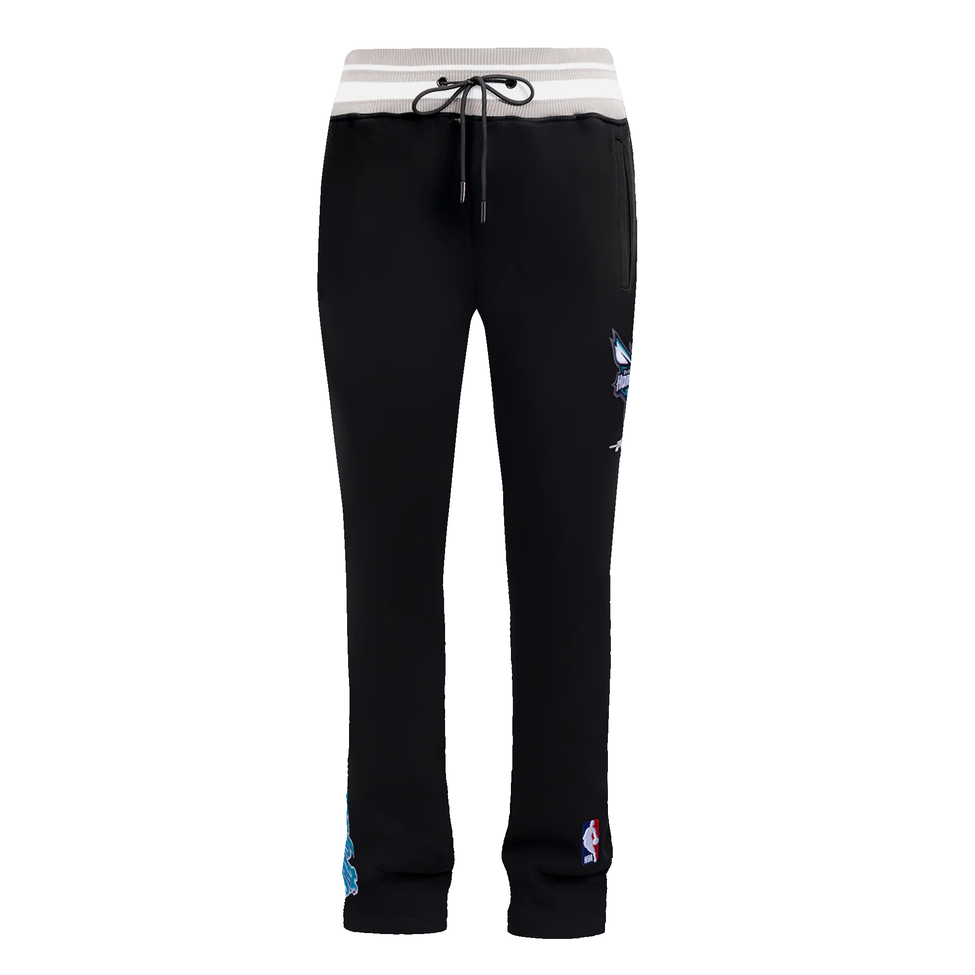 NBA CHARLOTTE HORNETS SCRIPT TAIL MEN'S RIB FLEECE SWEATPANT (BLACK/GRAY) - Image 8