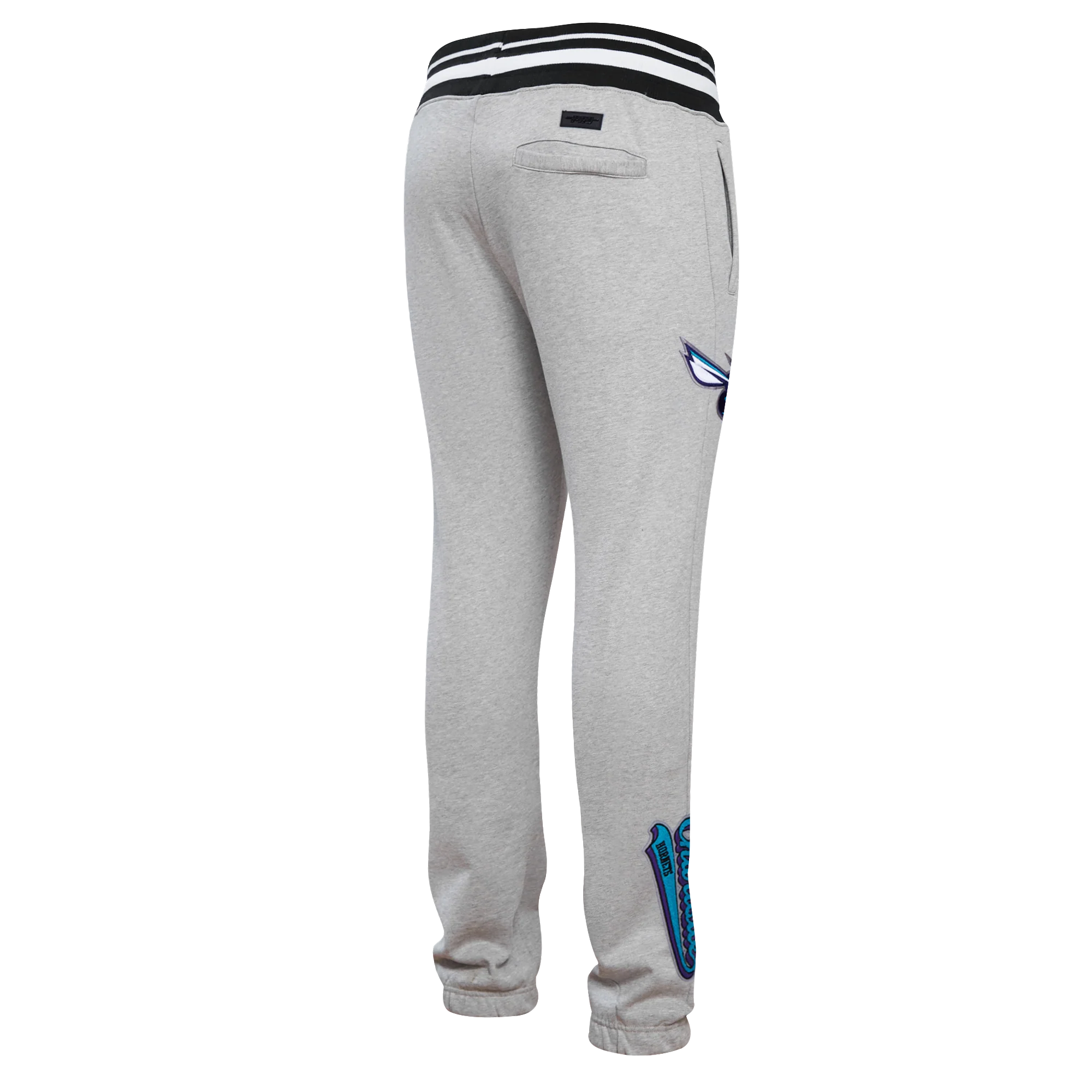 NBA CHARLOTTE HORNETS SCRIPT TAIL MEN'S RIB FLEECE SWEATPANT (HEATHER GRAY/BLACK) - Image 11