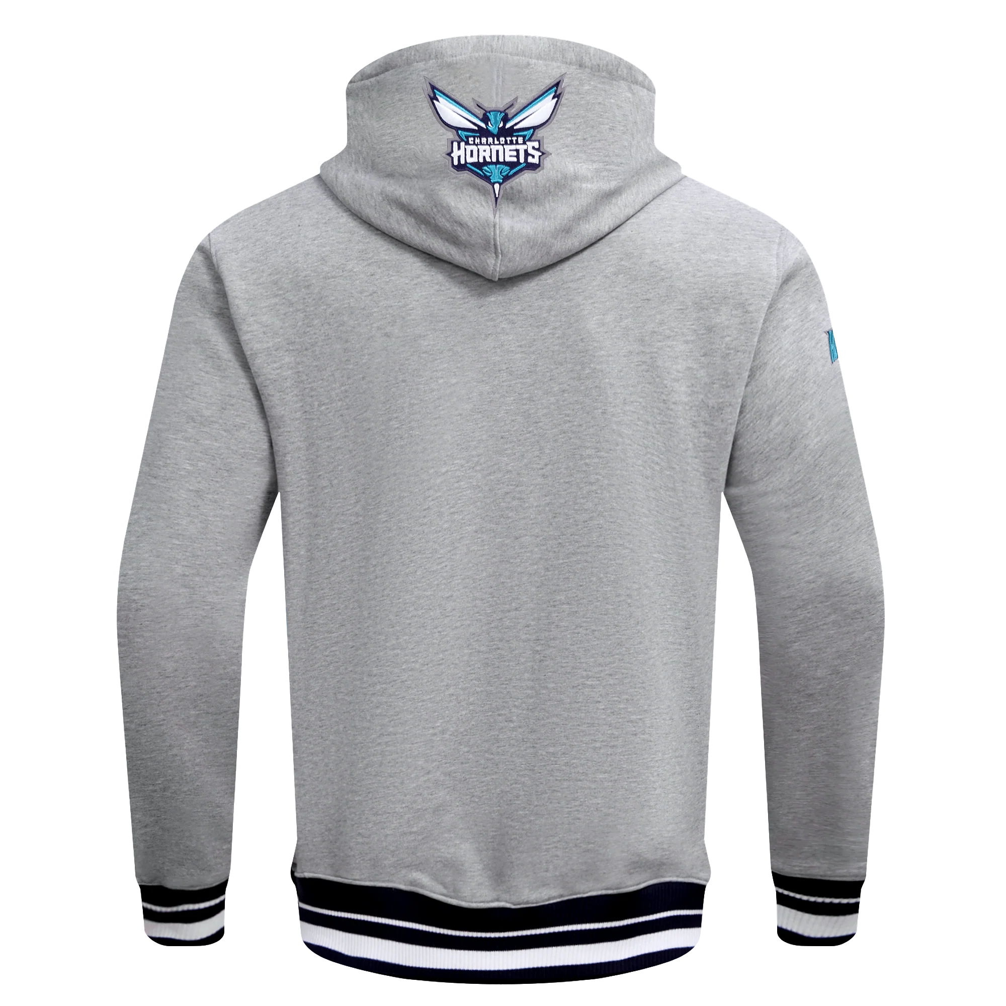 NBA CHARLOTTE HORNETS SCRIPT TAIL MEN'S RIB FLEECE PULLOVER HOODIE (HEATHER GRAY/BLACK) - Image 12