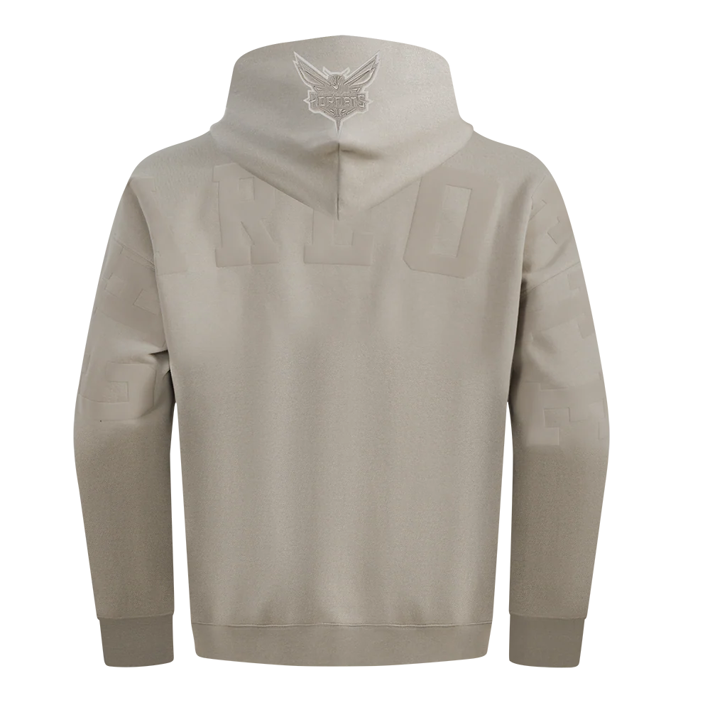 NBA CHARLOTTE HORNETS WINGSPAN MEN'S DROP SHOULDER FLEECE PULLOVER HOODIE (TAUPE) - Image 5