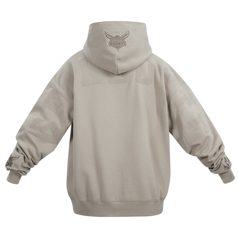 NBA CHARLOTTE HORNETS WINGSPAN MEN'S DROP SHOULDER FLEECE PULLOVER HOODIE (TAUPE) - Image 7
