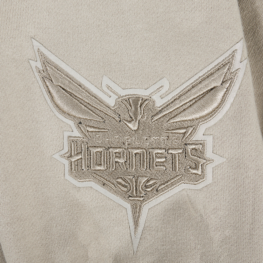 NBA CHARLOTTE HORNETS WINGSPAN MEN'S DROP SHOULDER FLEECE PULLOVER HOODIE (TAUPE) - Image 8