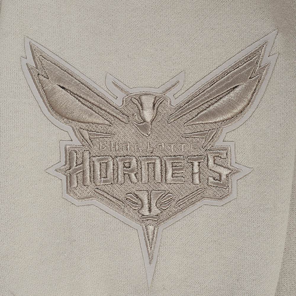 NBA CHARLOTTE HORNETS WINGSPAN MEN'S DROP SHOULDER FLEECE CREWNECK (TAUPE) - Image 9