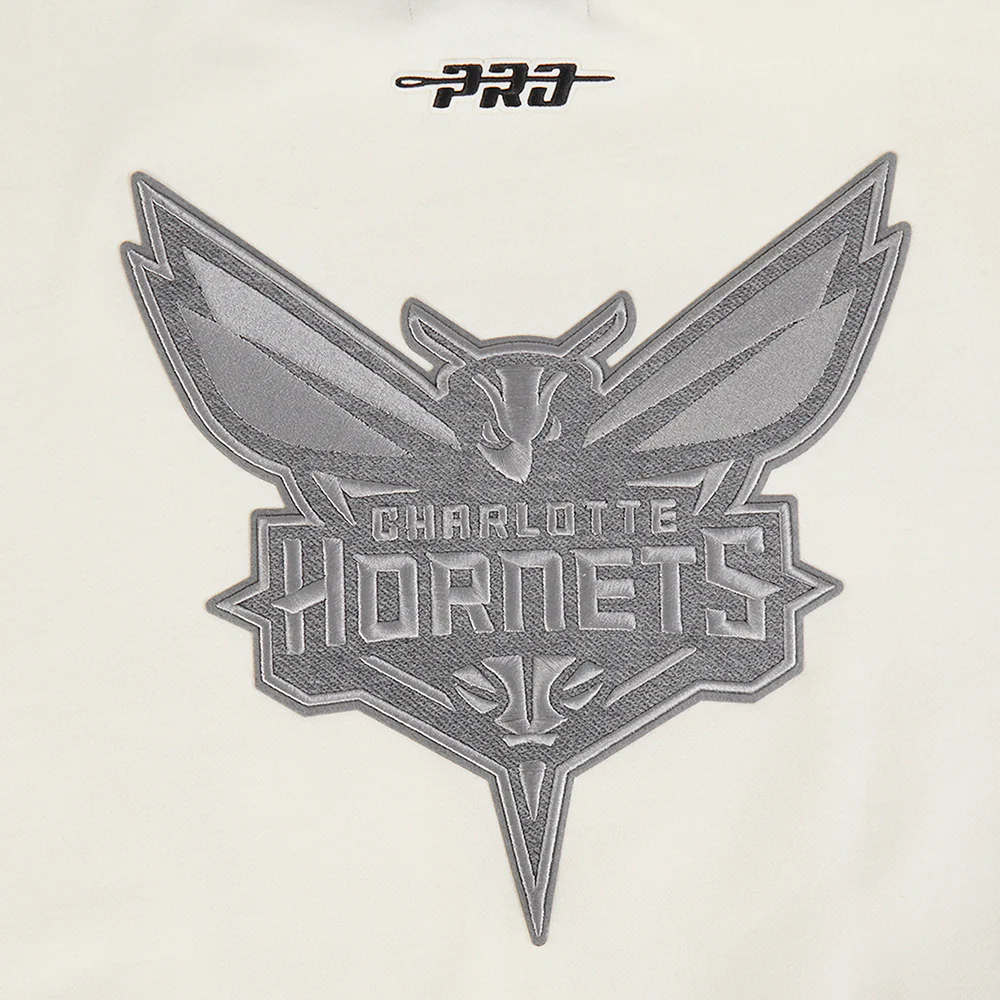NBA CHARLOTTE HORNETS REVERSE FRENCH TERRY MEN'S DROP SHOULDER FLC CREWNECK (EGGSHELL) - Image 8
