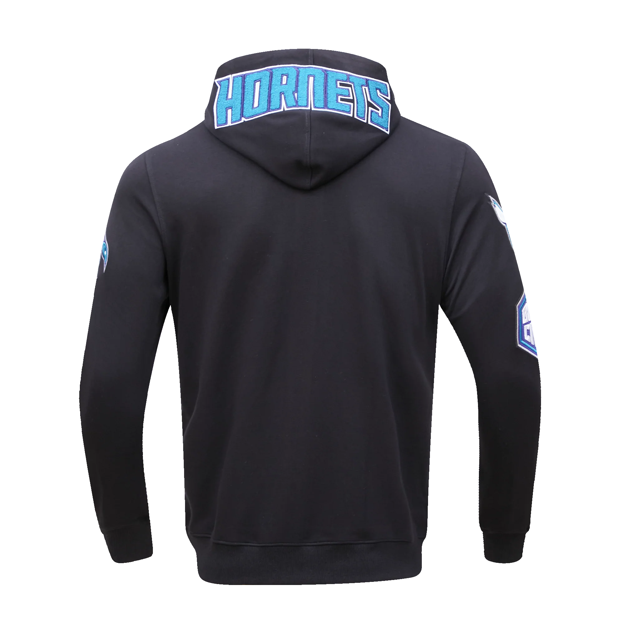 NBA CHARLOTTE HORNETS CLASSIC CHENILLE MEN'S FULL ZIP HOODIE (BLACK) - Image 3