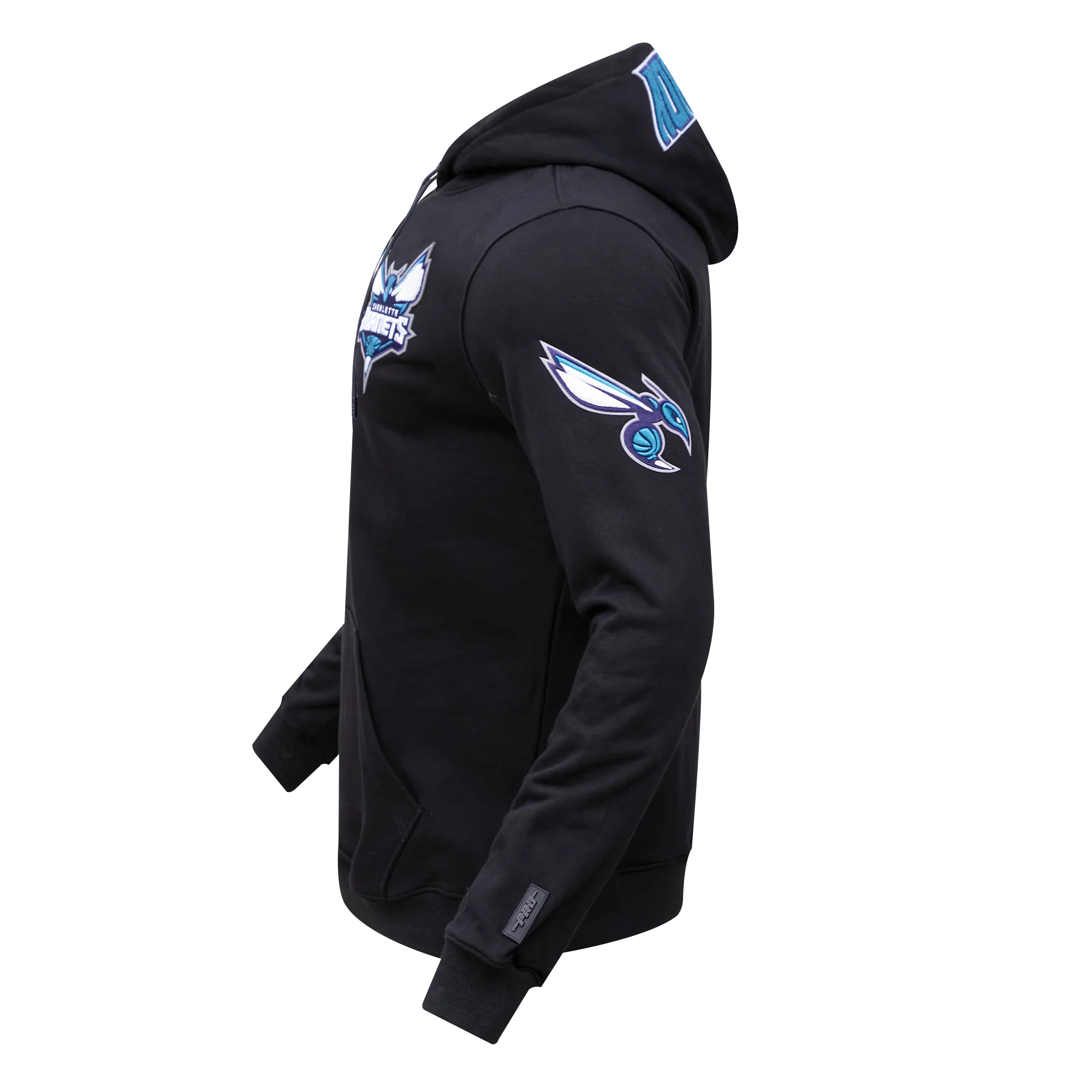 NBA CHARLOTTE HORNETS CLASSIC CHENILLE MEN'S FULL ZIP HOODIE (BLACK) - Image 4
