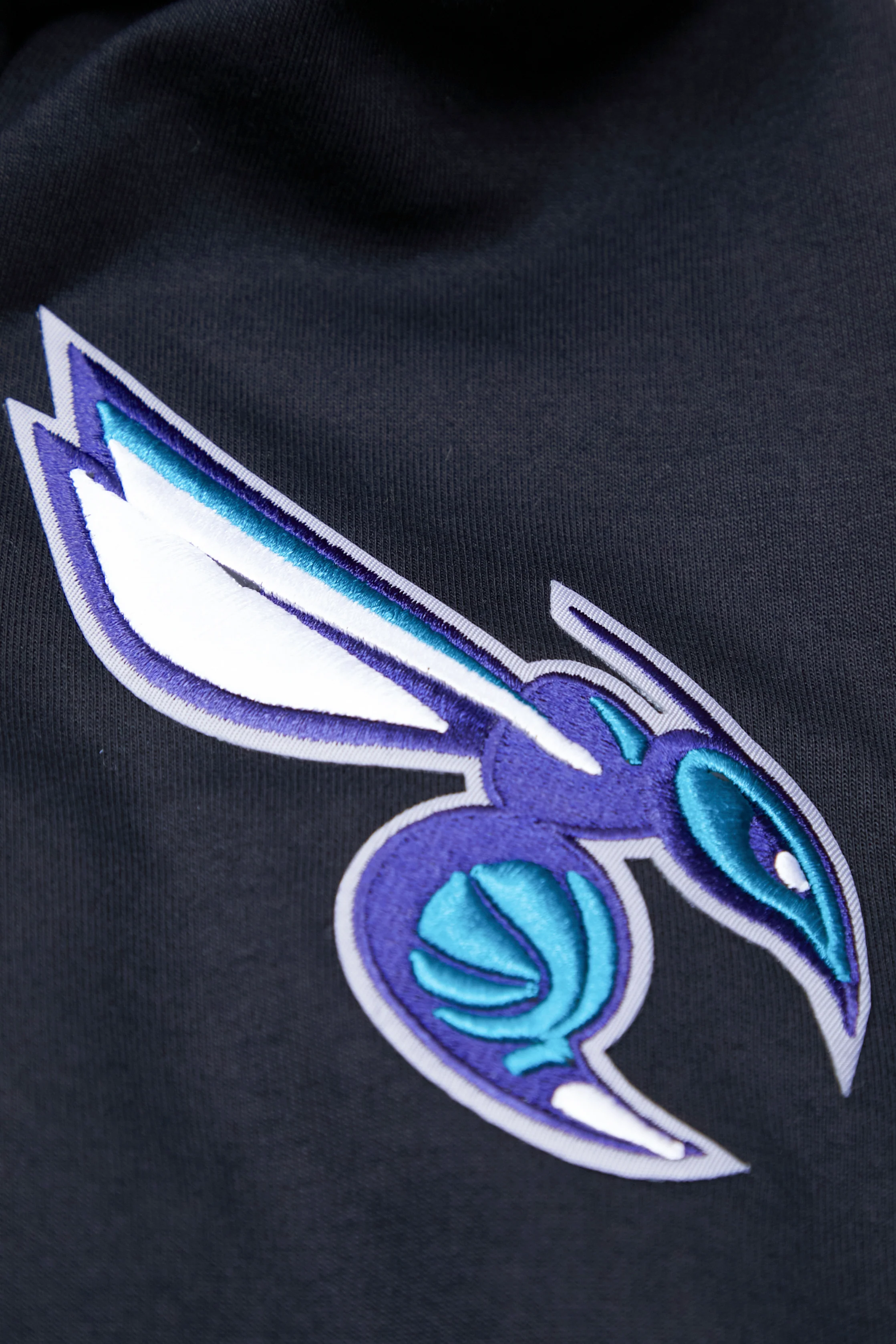 NBA CHARLOTTE HORNETS CLASSIC CHENILLE MEN'S FULL ZIP HOODIE (BLACK) - Image 9