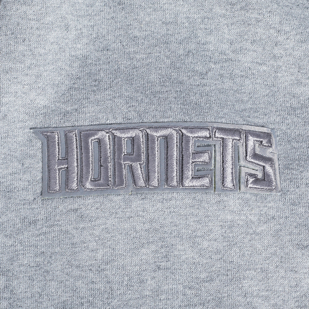 NBA CHARLOTTE HORNETS NEUTRAL MEN'S DROP SHOULDER PULLOVER HOODIE (DARK HEATHER GRAY) - Image 6