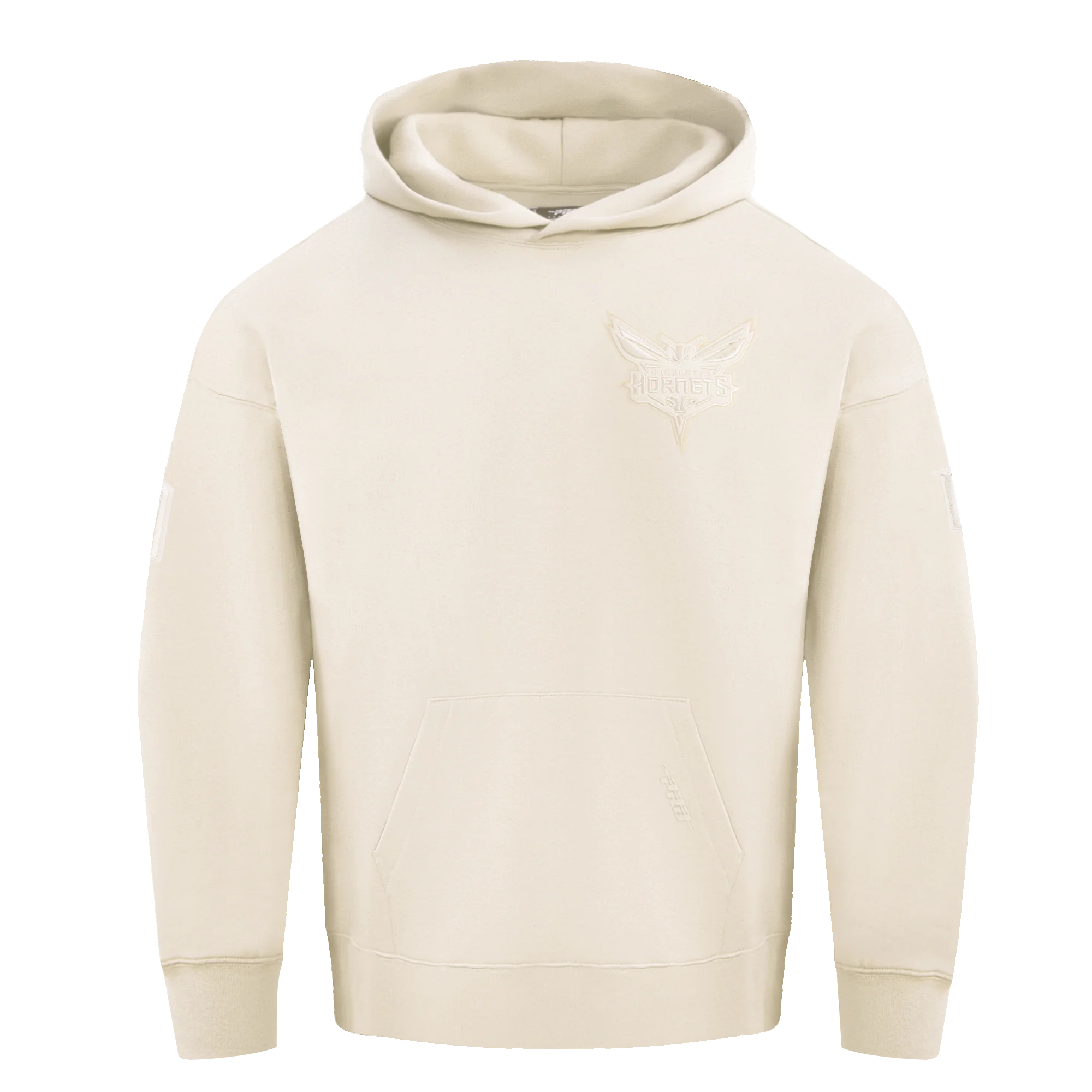 NBA CHARLOTTE HORNETS NEUTRAL MEN'S DROP SHOULDER PULLOVER HOODIE (EGGSHELL)