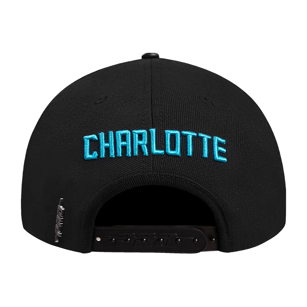 NBA CHARLOTTE HORNETS USA WORDMARK WOOL SNAPBACK HAT (BLACK) - Image 5