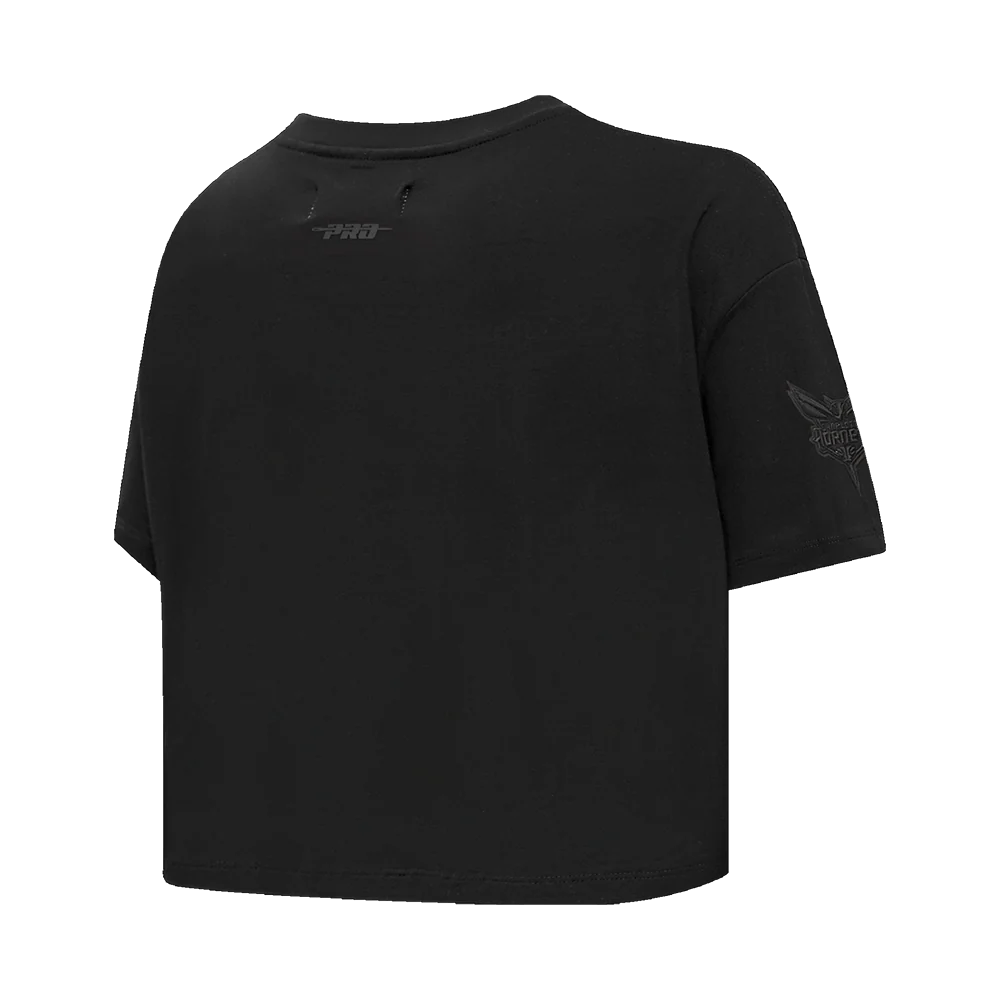 NBA CHARLOTTE HORNETS NEUTRAL WOMEN'S BOXY TEE (BLACK) - Image 4