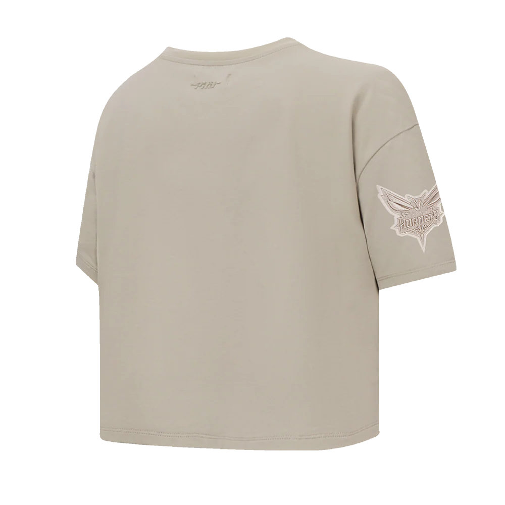 NBA CHARLOTTE HORNETS NEUTRAL WOMEN'S BOXY TEE (TAUPE) - Image 4