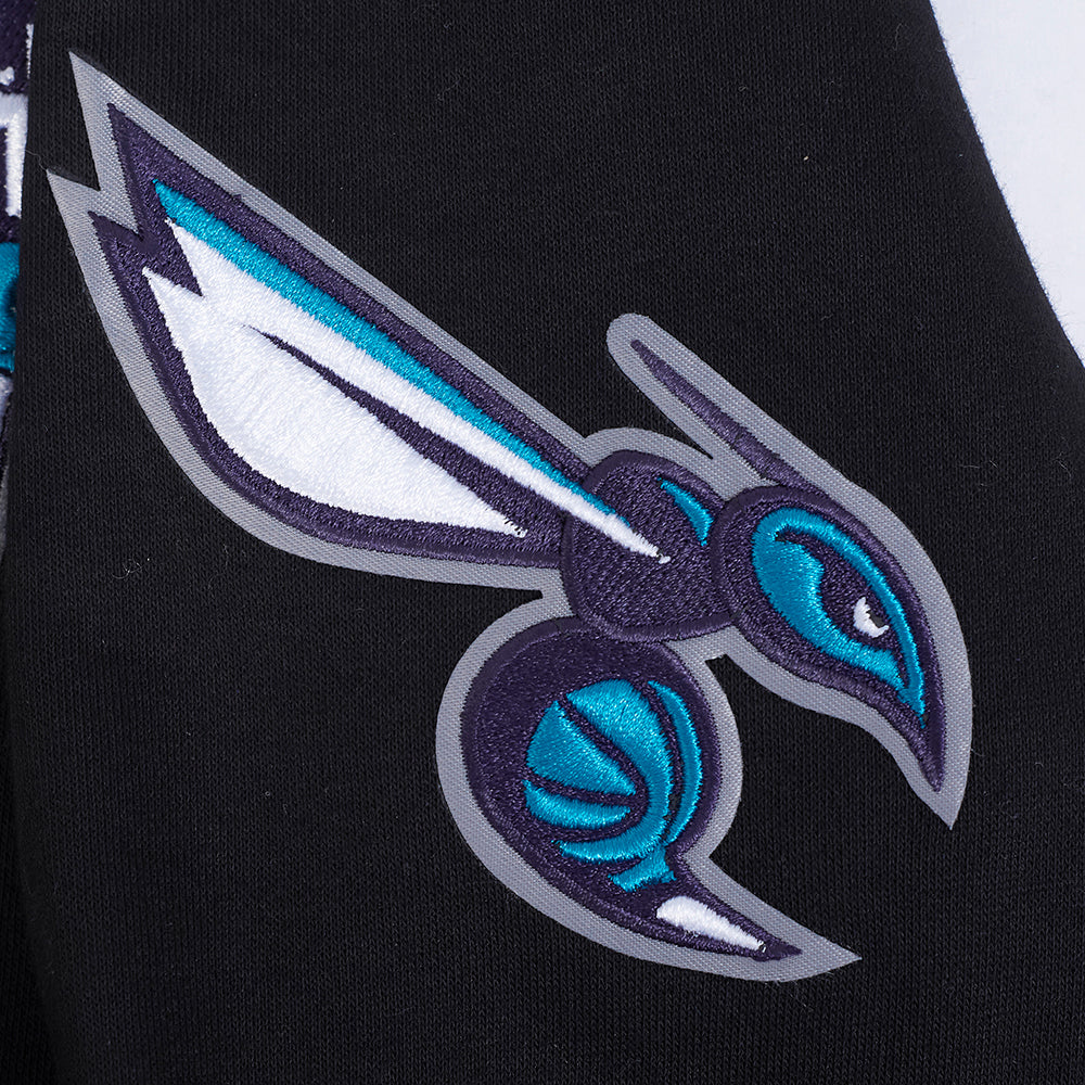 NBA CHARLOTTE HORNETS CLASSIC BIG BOY'S FLC FZ PO HOODIE (BLACK) - Image 5