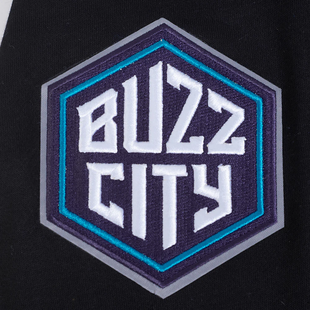 NBA CHARLOTTE HORNETS CLASSIC BIG BOY'S FLC FZ PO HOODIE (BLACK) - Image 6