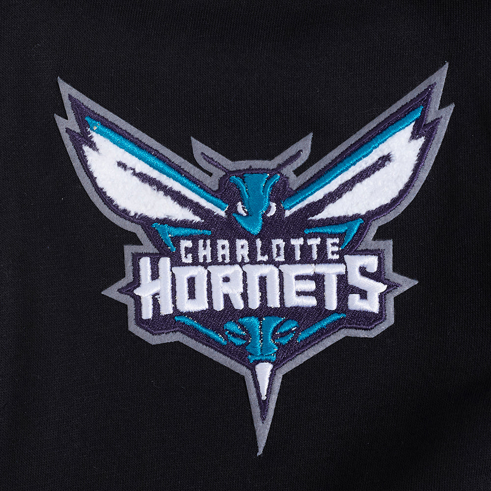 NBA CHARLOTTE HORNETS CLASSIC BIG BOY'S FLC FZ PO HOODIE (BLACK) - Image 8