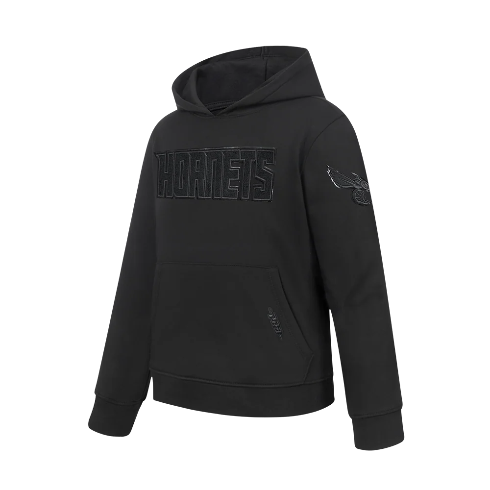 NBA CHARLOTTE HORNETS TRIPLE BLACK BIG BOYS FLC PO HOODIE (BLACK) - Image 2