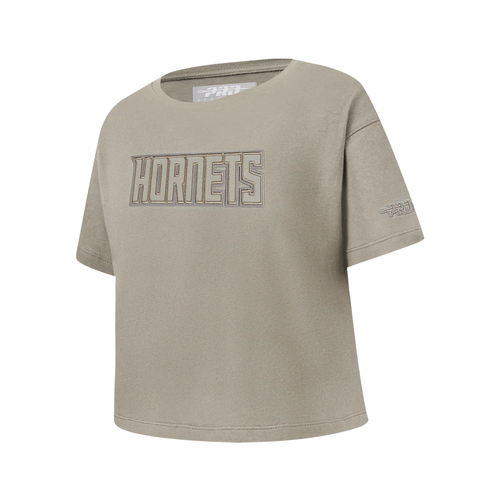 NBA CHARLOTTE HORNETS NEUTRAL BIG GIRLS SS BOXY TEE (TAUPE) - Image 2