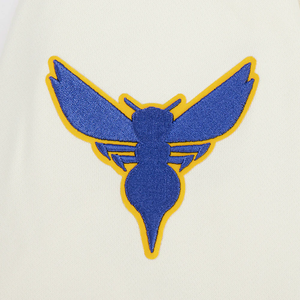 NBA CHARLOTTE HORNETS CITY EDITION 25-26 WOMEN'S RIB FLC CROPPED PO HOODIE (EGGSHELL/ROYAL BLUE) - Image 7