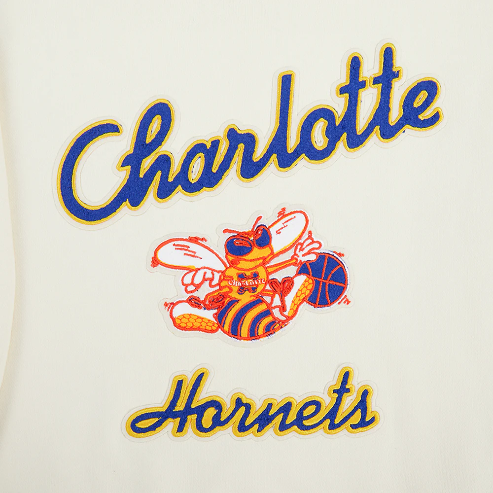 NBA CHARLOTTE HORNETS CITY EDITION 25-26 WOMEN'S RIB FLC CROPPED PO HOODIE (EGGSHELL/ROYAL BLUE) - Image 8