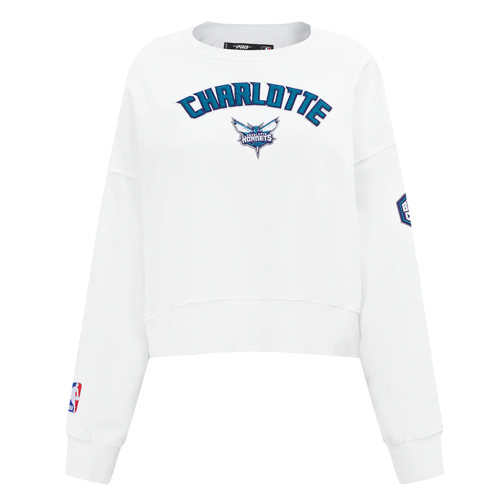 NBA CHARLOTTE HORNETS CLASSIC WOMEN'S CREWNECK (WHITE)