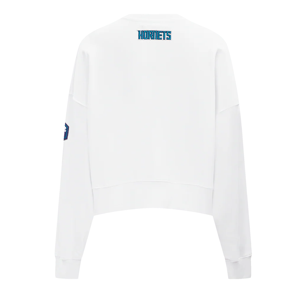 NBA CHARLOTTE HORNETS CLASSIC WOMEN'S CREWNECK (WHITE) - Image 3