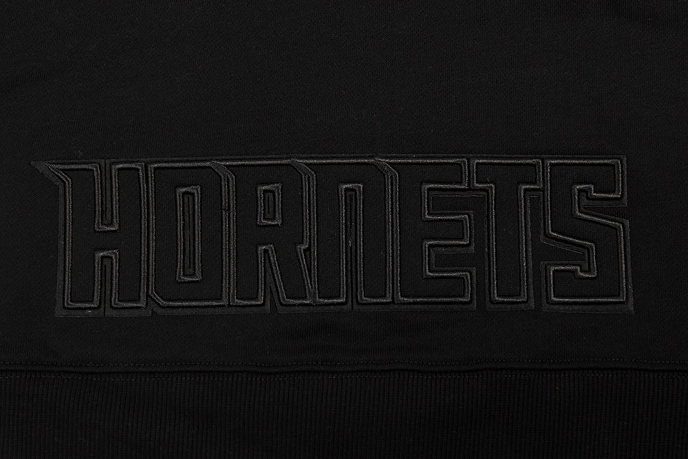 NBA CHARLOTTE HORNETS NEUTRAL WOMEN'S CROPPED PULLOVER HOODIE (BLACK) - Image 6
