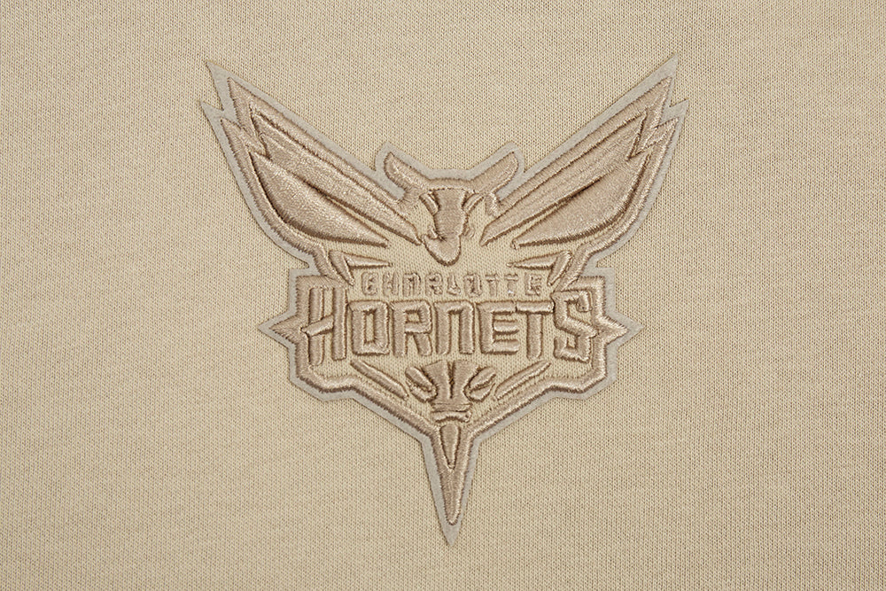 NBA CHARLOTTE HORNETS NEUTRAL WOMEN'S CROPPED PULLOVER HOODIE (TAUPE) - Image 5