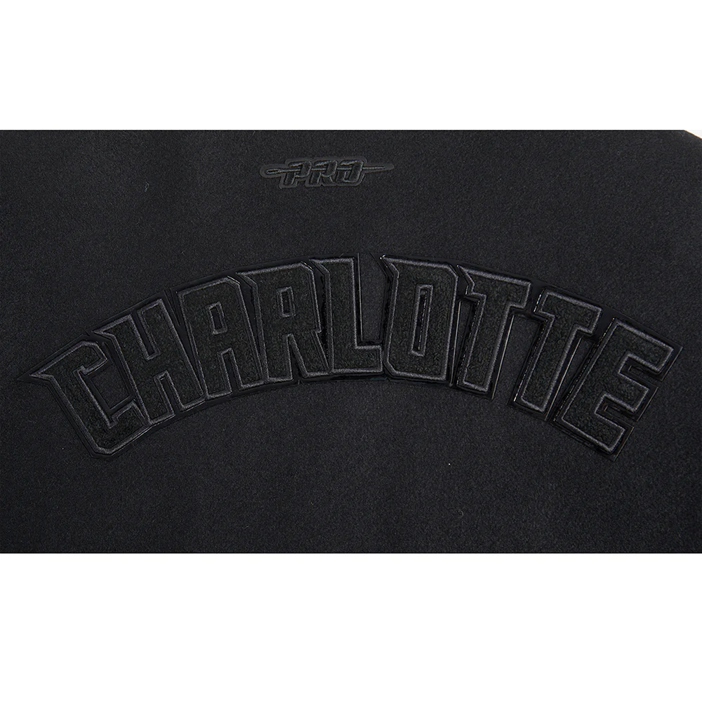 NBA CHARLOTTE HORNETS TRIPLE BLACK WOMEN'S WOOL VARSITY JACKET (TRIPLE BLACK) - Image 6