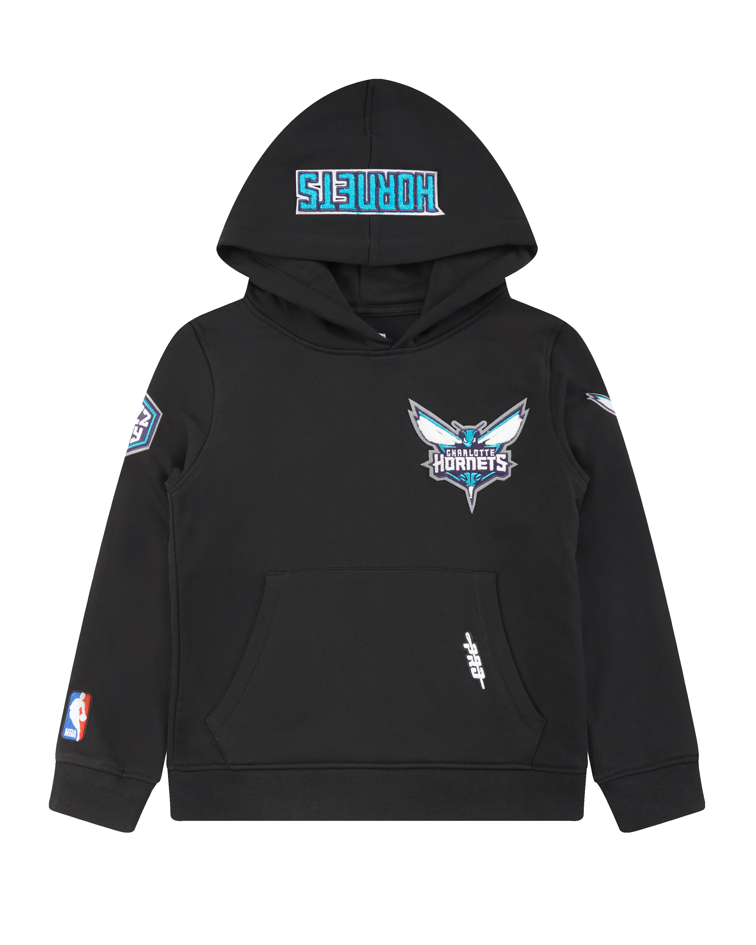 NBA CHARLOTTE HORNETS CLASSIC LITTLE BOYS FLEECE PULLOVER HOODIE (BLACK) - Image 3