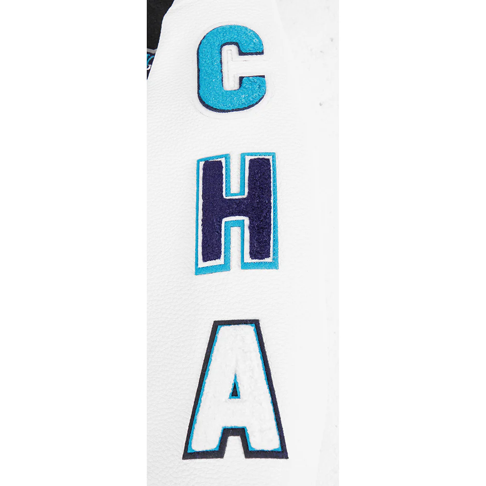 NBA CHARLOTTE HORNETS CLASSIC LITTLE BOYS WOOL VARSITY JACKET (BLACK/WHITE) - Image 6