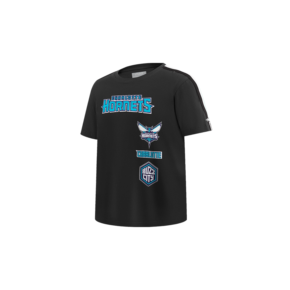 NBA CHARLOTTE HORNETS RETRO CLASSIC TODDLER BOYS SHORT SLEEVE TAPING TEE(BLACK) - Image 3