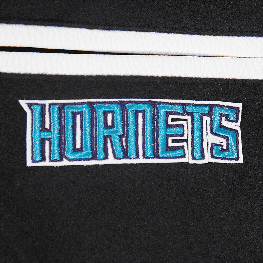 NBA CHARLOTTE HORNETS CLASSIC TODDLER BOYS WOOL VARSITY JACKET (BLACK/WHITE) - Image 10