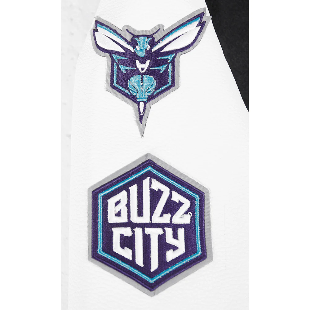 NBA CHARLOTTE HORNETS CLASSIC TODDLER BOYS WOOL VARSITY JACKET (BLACK/WHITE) - Image 8