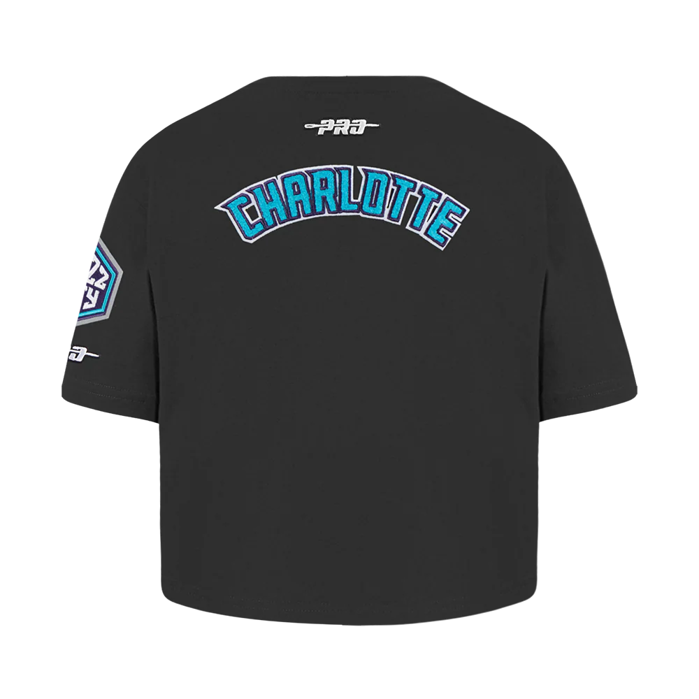 NBA CHARLOTTE HORNETS CLASSIC TODDLER GIRLS SHORT SLEEVE BOXY TEE (BLACK) - Image 3