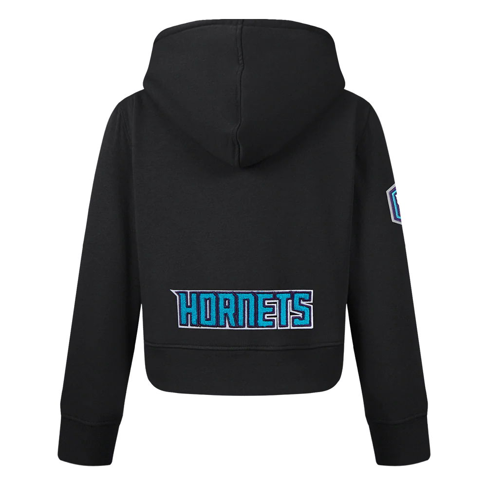NBA CHARLOTTE HORNETS CLASSIC TODDLER GIRLS FLEECE FULL ZIP HOODIE  (BLACK) - Image 3