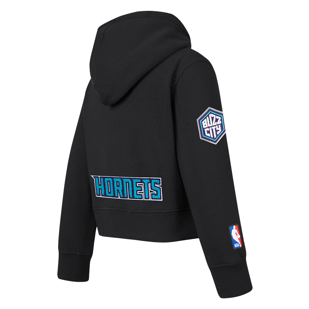 NBA CHARLOTTE HORNETS CLASSIC TODDLER GIRLS FLEECE FULL ZIP HOODIE  (BLACK) - Image 4