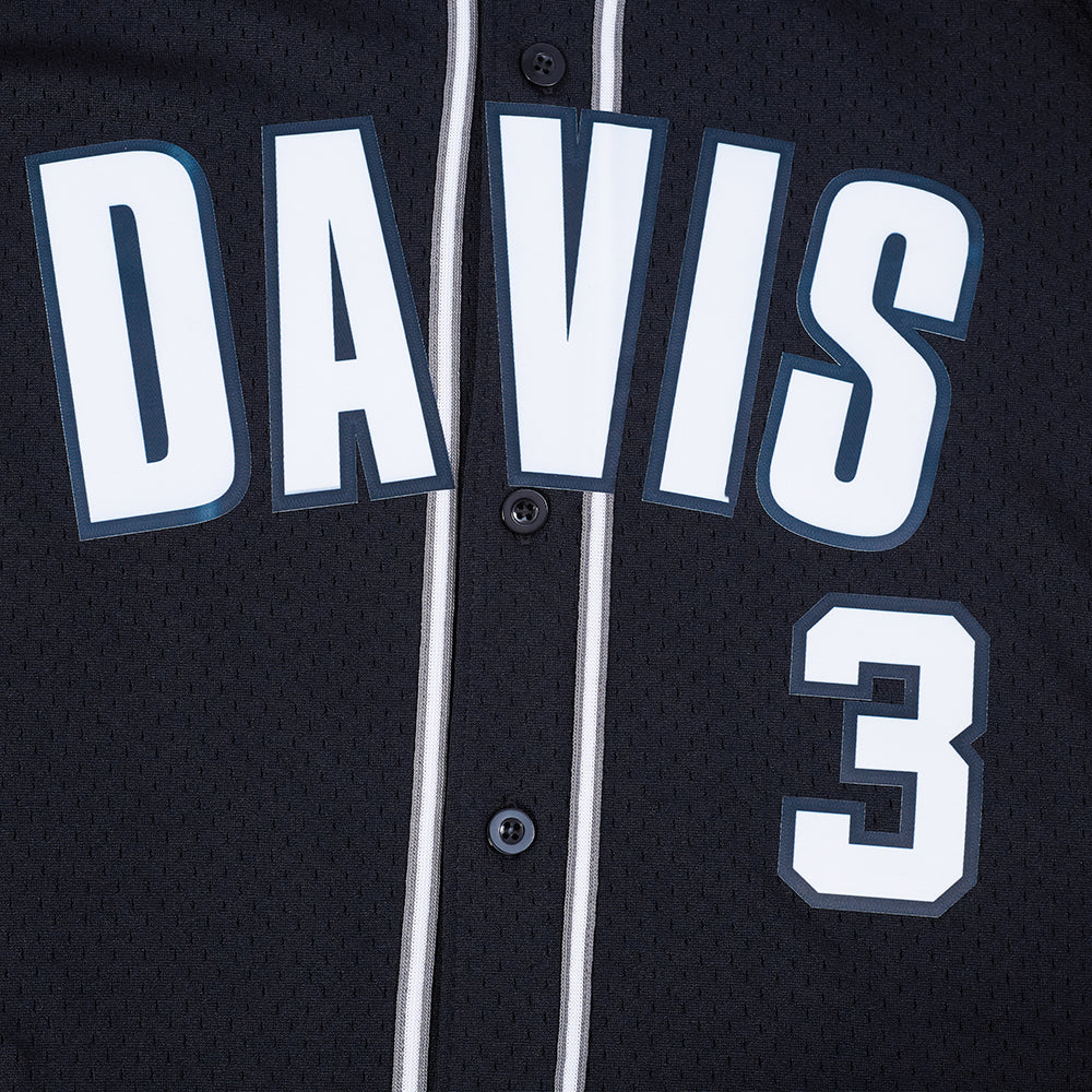 NBA DALLAS MAVERICKS ANTHONY DAVIS #3 CLASSIC MESH PNN MEN'S MESH BUTTON DOWN SHIRT (BLACK/GRAY) - Image 5