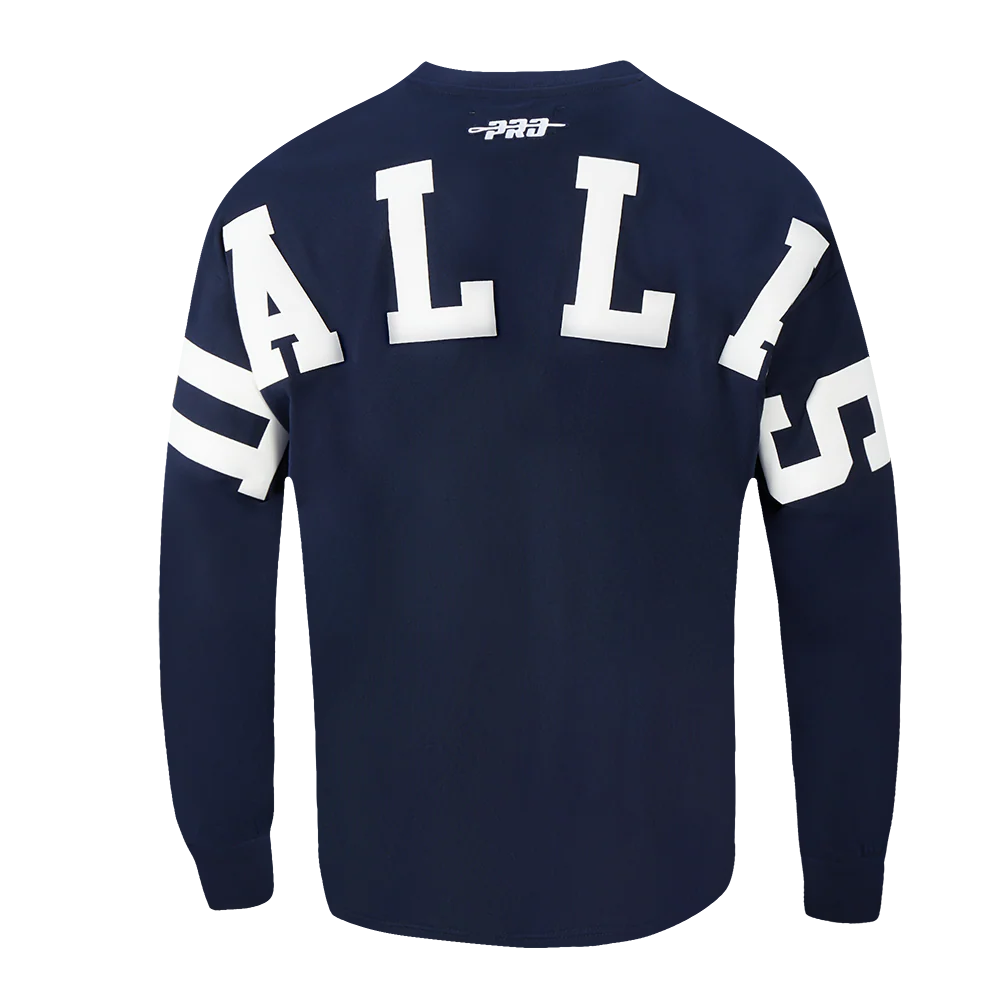 NBA DALLAS MAVERICKS WINGSPAN MEN'S DROP SHOULDER LS TEE (MIDNIGHT NAVY) - Image 4