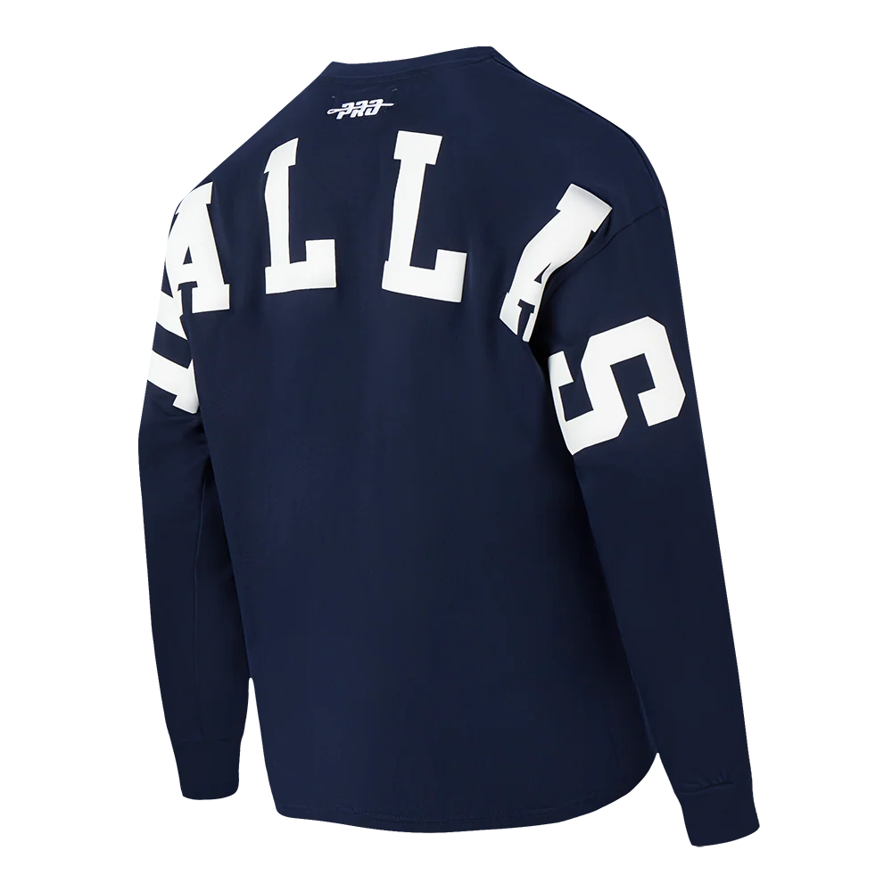 NBA DALLAS MAVERICKS WINGSPAN MEN'S DROP SHOULDER LS TEE (MIDNIGHT NAVY) - Image 6