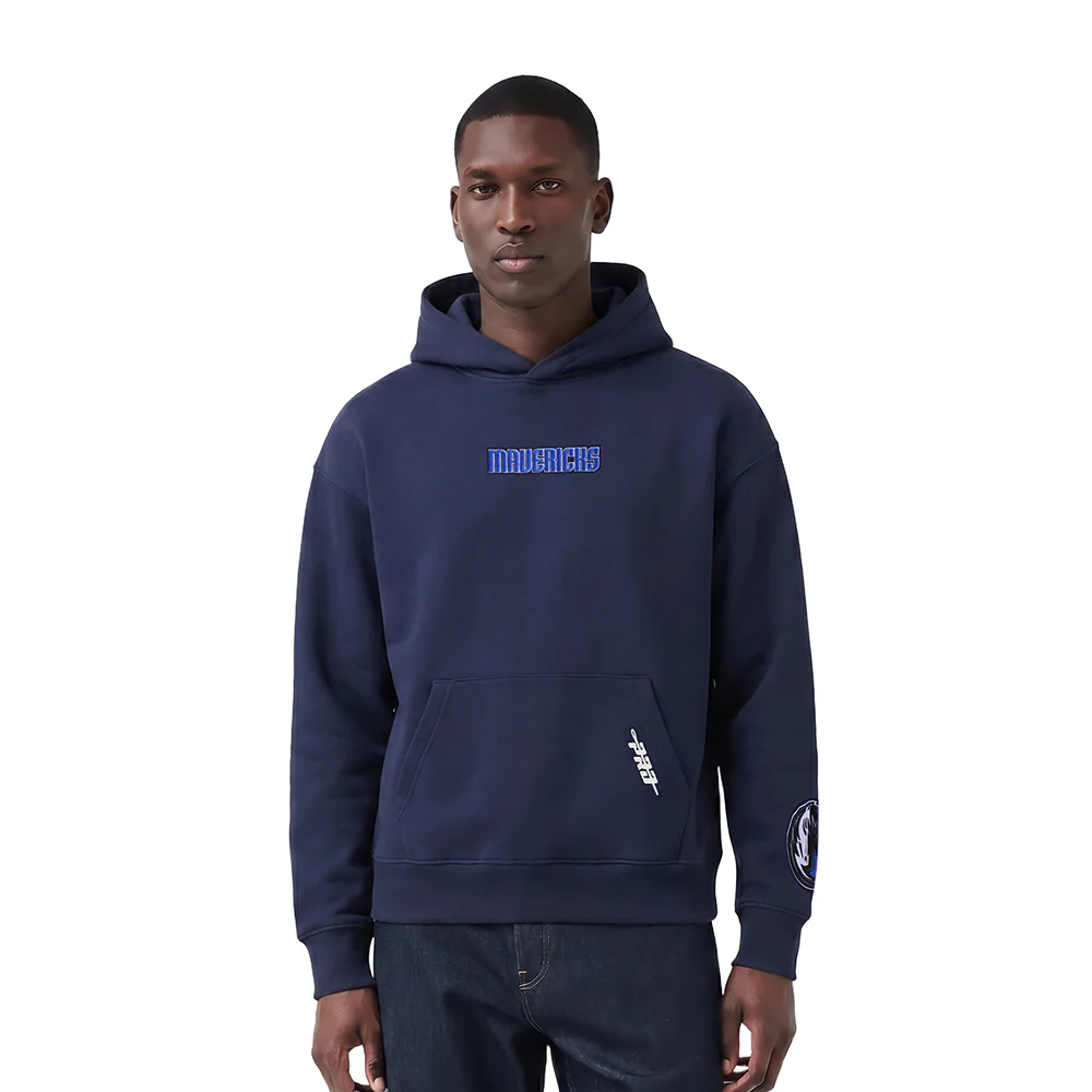 NBA DALLAS MAVERICKS WINGSPAN MEN'S DROP SHOULDER FLC PO HOODIE (MIDNIGHT NAVY) - Image 3