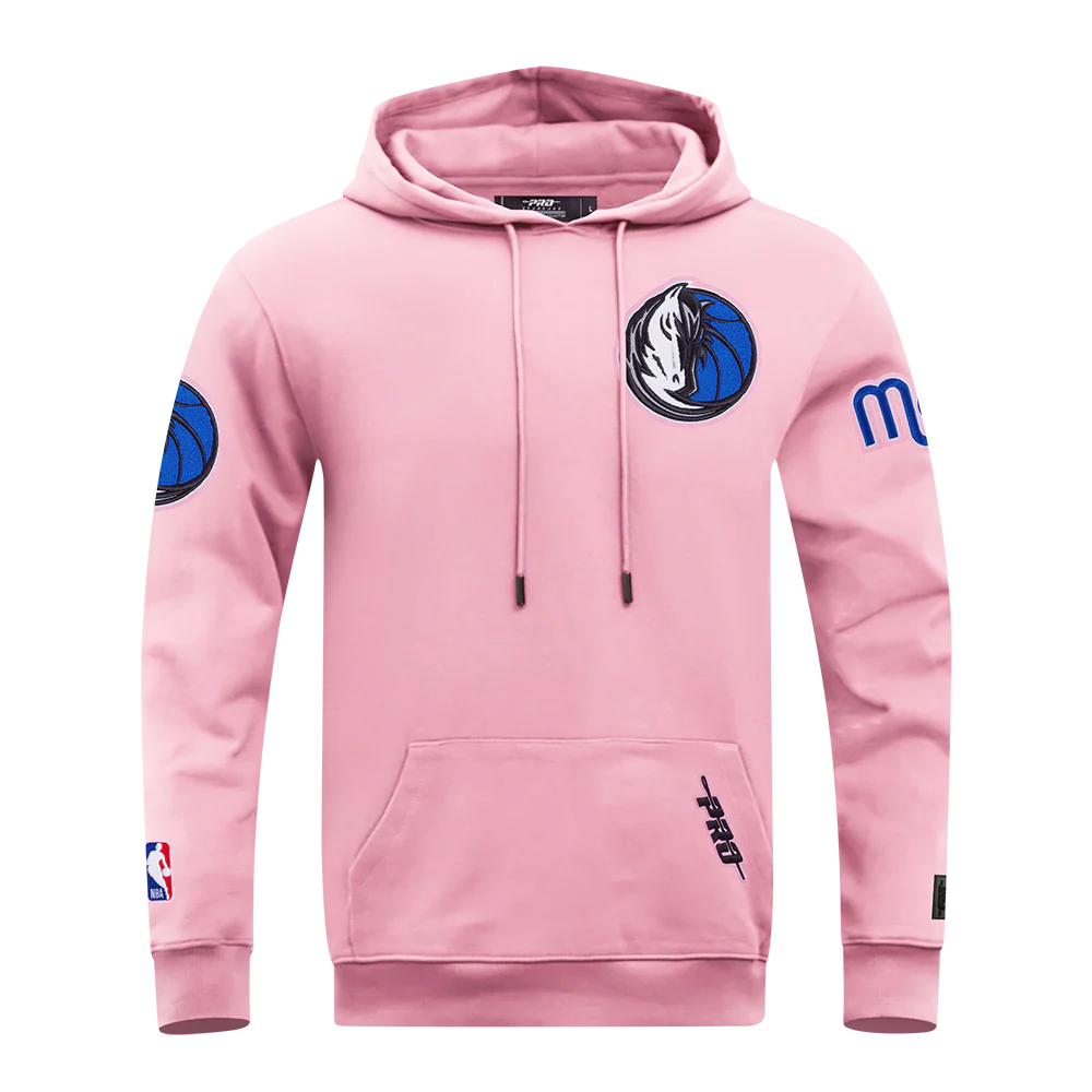 DALLAS MAVERICKS CLASSIC CHENILLE MEN'S DK PO HOODIE (PINK)