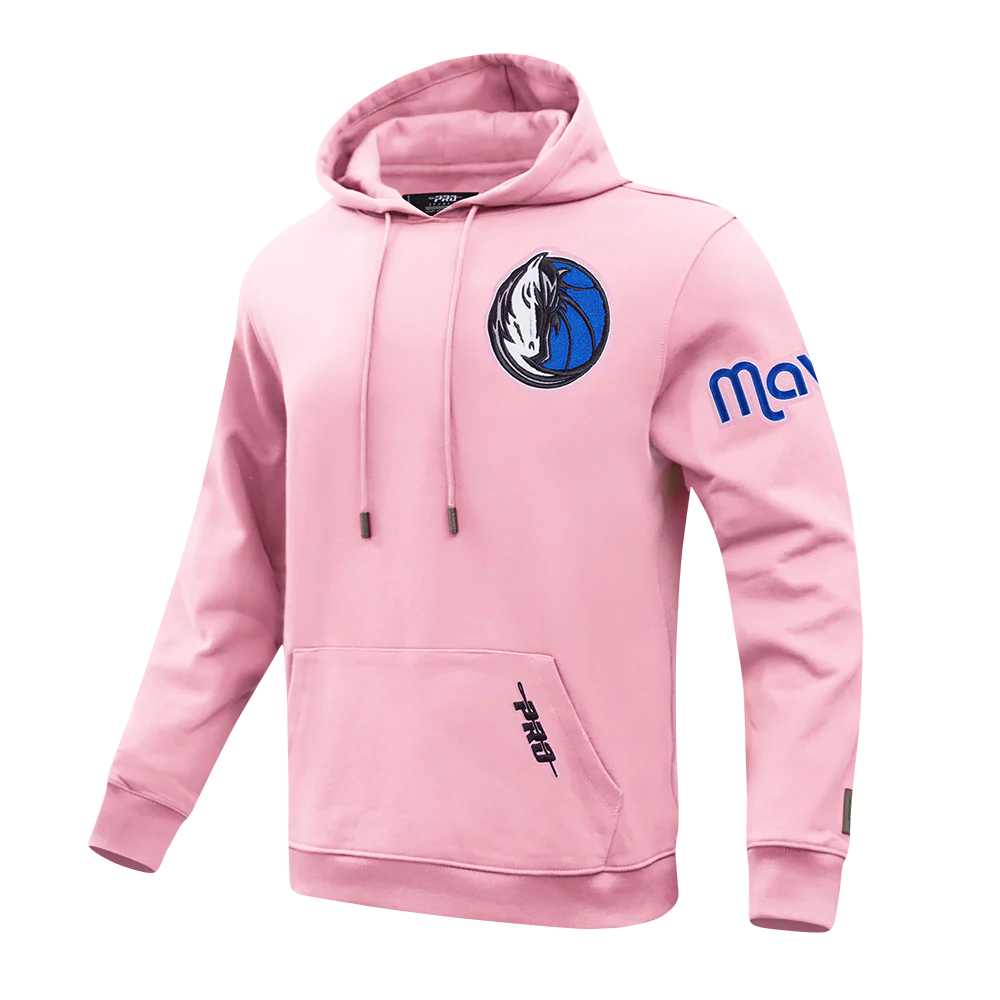 DALLAS MAVERICKS CLASSIC CHENILLE MEN'S DK PO HOODIE (PINK) - Image 2