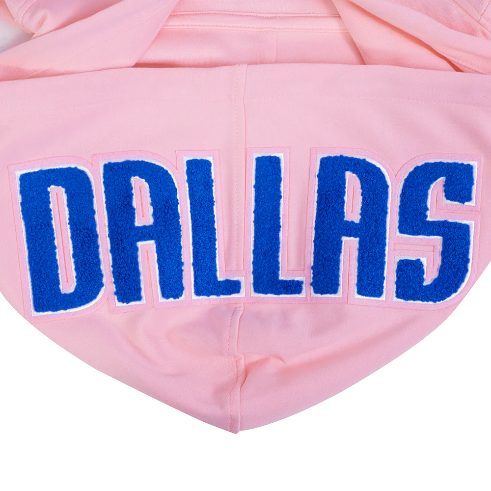 DALLAS MAVERICKS CLASSIC CHENILLE MEN'S DK PO HOODIE (PINK) - Image 5