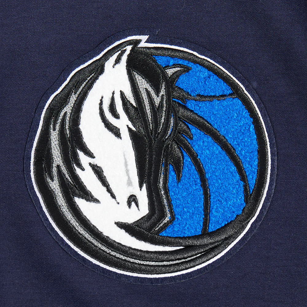 NBA DALLAS MAVERICKS CLASSIC CHENILLE MEN'S FULL ZIP HOODIE (MIDNIGHT NAVY) - Image 8