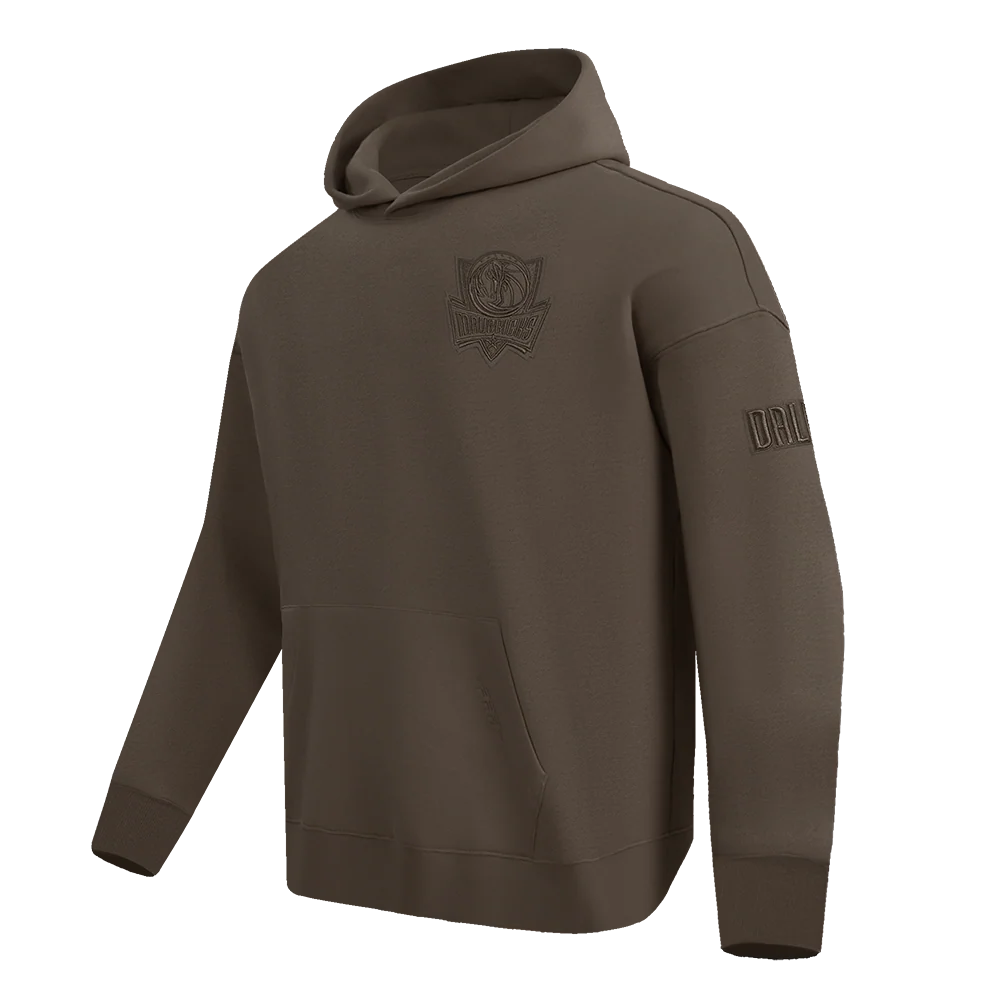 NBA DALLAS MAVERICKS NEUTRAL MEN'S DROP SHOULDER FLC PO HOODIE (DARK TAUPE) - Image 4