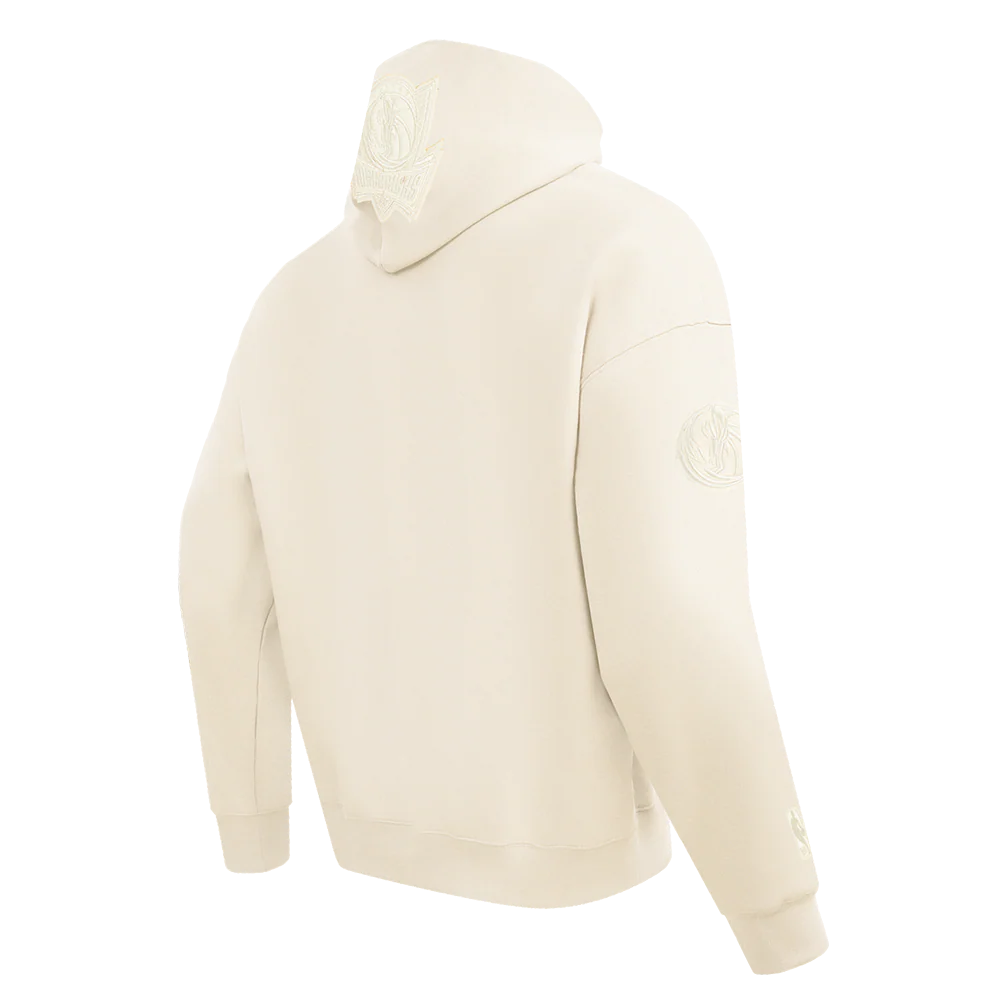 NBA DALLAS MAVERICKS NEUTRAL MEN'S DROP SHOULDER FLC PO HOODIE (EGGSHELL) - Image 4